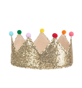 Rockahula Kids Gold Sequin Pom Pom Crown