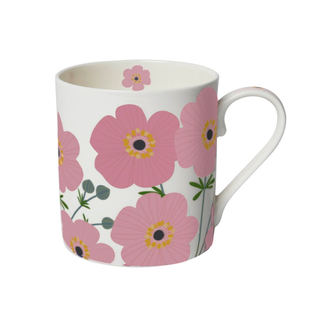 Mugs - Standard Fine Bone- Pink Cosmos