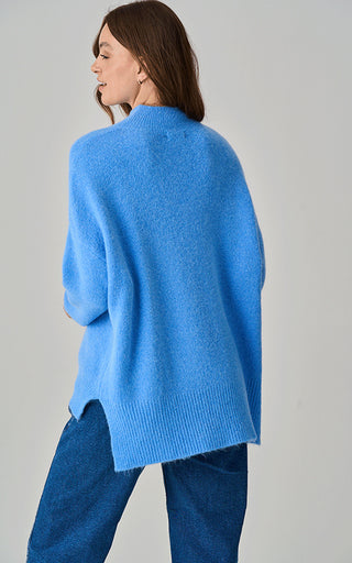 Luella Lulu Sky Blue Funnel Neck Alpaca Knit Jumper