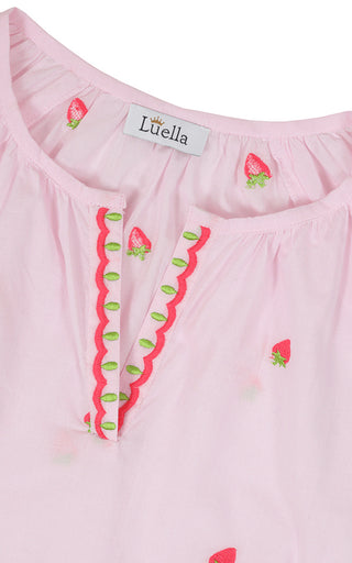 Florento Cotton Top Embroidered Strawberries