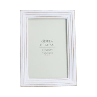 Antique White Groove Resin Picture Frame 4x6