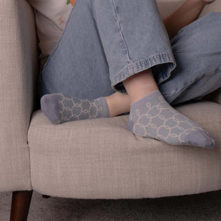WOMENS COTTON FLORAL TRAINER SOCKS