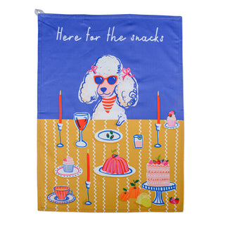 Hijinx Tea Towel - Here For The Snacks - Poodle