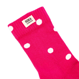 Roka Wimbledon Crew Socks in Pink Dot