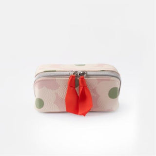 Light pink flower mini diagonal cosmetic bag by Caroline Gardner