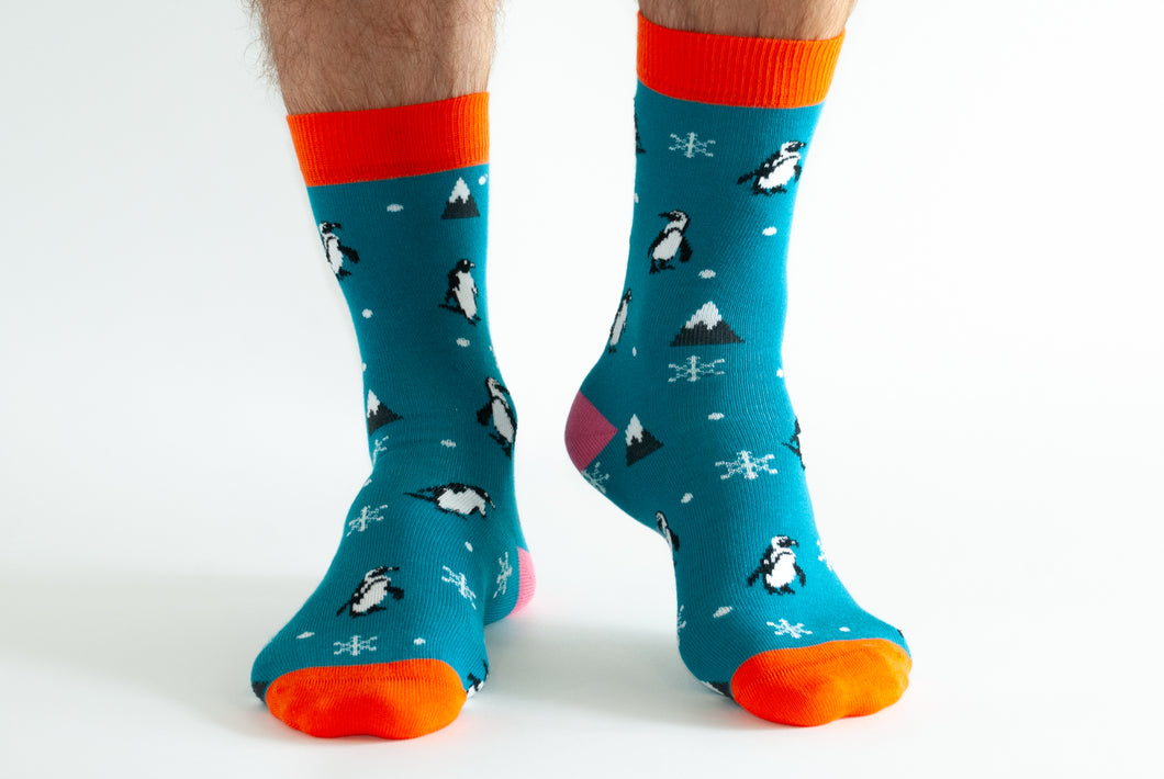 Doris & Dude Teal Penguin Socks