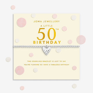 CONFETTI A LITTLE | 50TH BIRTHDAY | Silver Plated | Bracelet | 17.5cm stretch