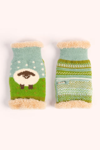 Powder - Sheep Wrist Warmers - Ice