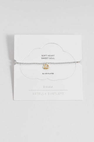 Estella Bartlett - Double Beaded Heart Connector Bracelet - With Love - Gold Plated