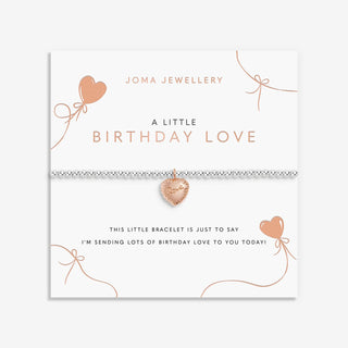 A LITTLE | BIRTHDAY LOVE | Silver & Rose Gold Plated | Bracelet | 17.5cm stretch