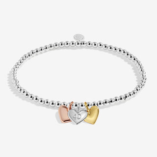 A LITTLE CHARMED MOMENTS | HAPPY 40TH BIRTHDAY | Silver, Gold & Rose Gold Plated | Bracelet | 17.5cm stretch