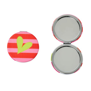 Round Compact Mirror-Mabel-Heart&Stripes