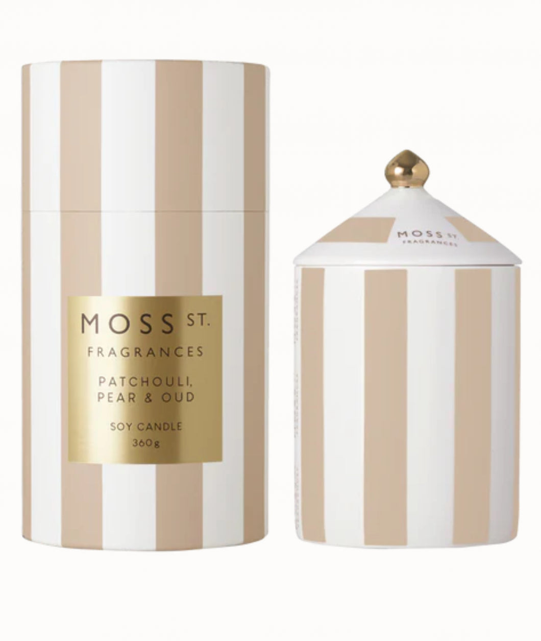 Moss St Ceramic Large Soy Candle 360g Patchouli Pear & Oud
