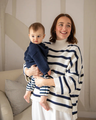Chalk Vicki Jumper in Navy &  Ivory