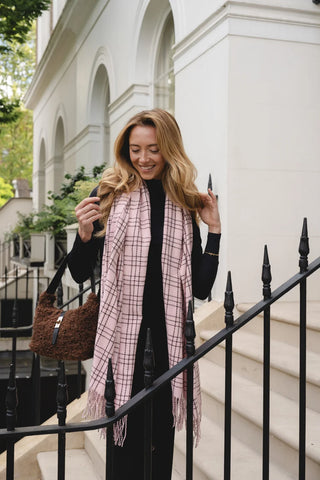 PARK LANE SCARF - PINK CHECK