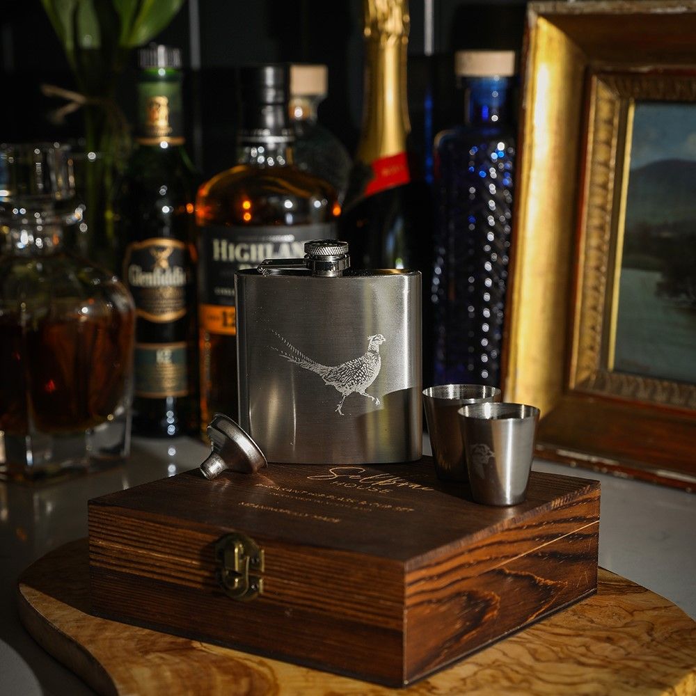 Selbrae House - Hip Flask & Cup Set - Pheasant