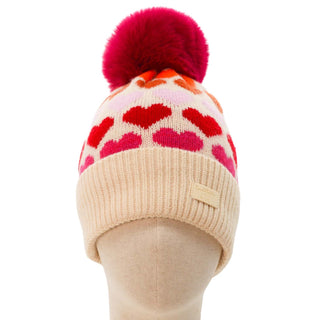 ZELLY –HAT POMPOM HEARTS PINK