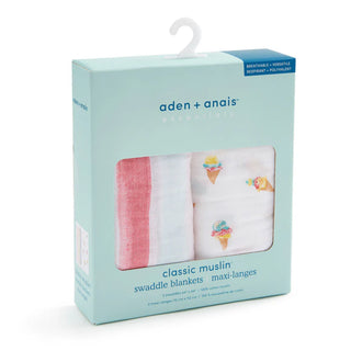 aden + anais
essentials cotton muslin swaddle 2 pack - ice cream