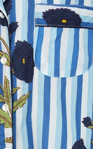 Luella Cotton Pyjama Set Printed Pattern Blue/Pale Blue