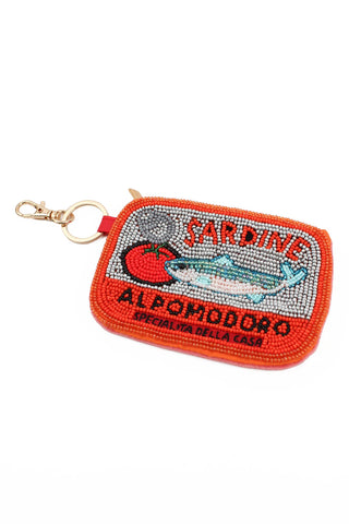 My Doris Hand Beaded Purse/Keyring - Sardine