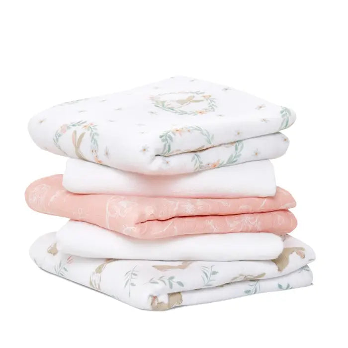 Aden & Anais Blushing Bunnies 5Pk Cotton Muslin Squares