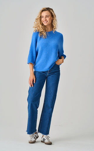 Luella Delphine French Blue Round Neck Alpaca Knit Jumper