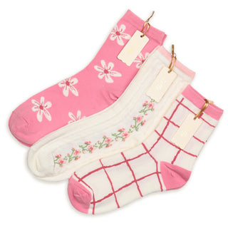 ZELLY - SOCKS CREAM/PINK LONG