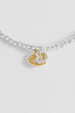 Estella Bartlett - Double Beaded Heart Connector Bracelet - With Love - Gold Plated