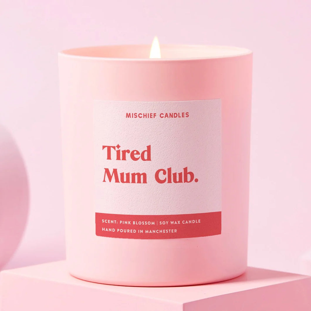 Funny Baby Shower Candle Tired Mum Club 30cl