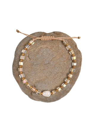 Friendship 4mm Crystal Bracelet - Stainless Steel & Gold Plate