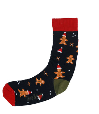 DORIS & DUDE NAVY GINGERBREAD MENS SOCKS