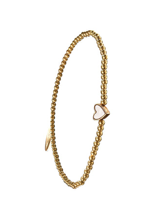 Hot Tomato Fine String W/Micro Heart - Stainless Steel /18K