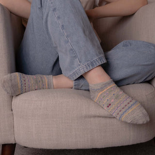 WOMENS COTTON CHERRY TRAINER SOCKS