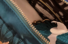 Load image into Gallery viewer, Sixton London - Rivington Teal Cross Over Bag with Lightening Bolt Removable Pin.
