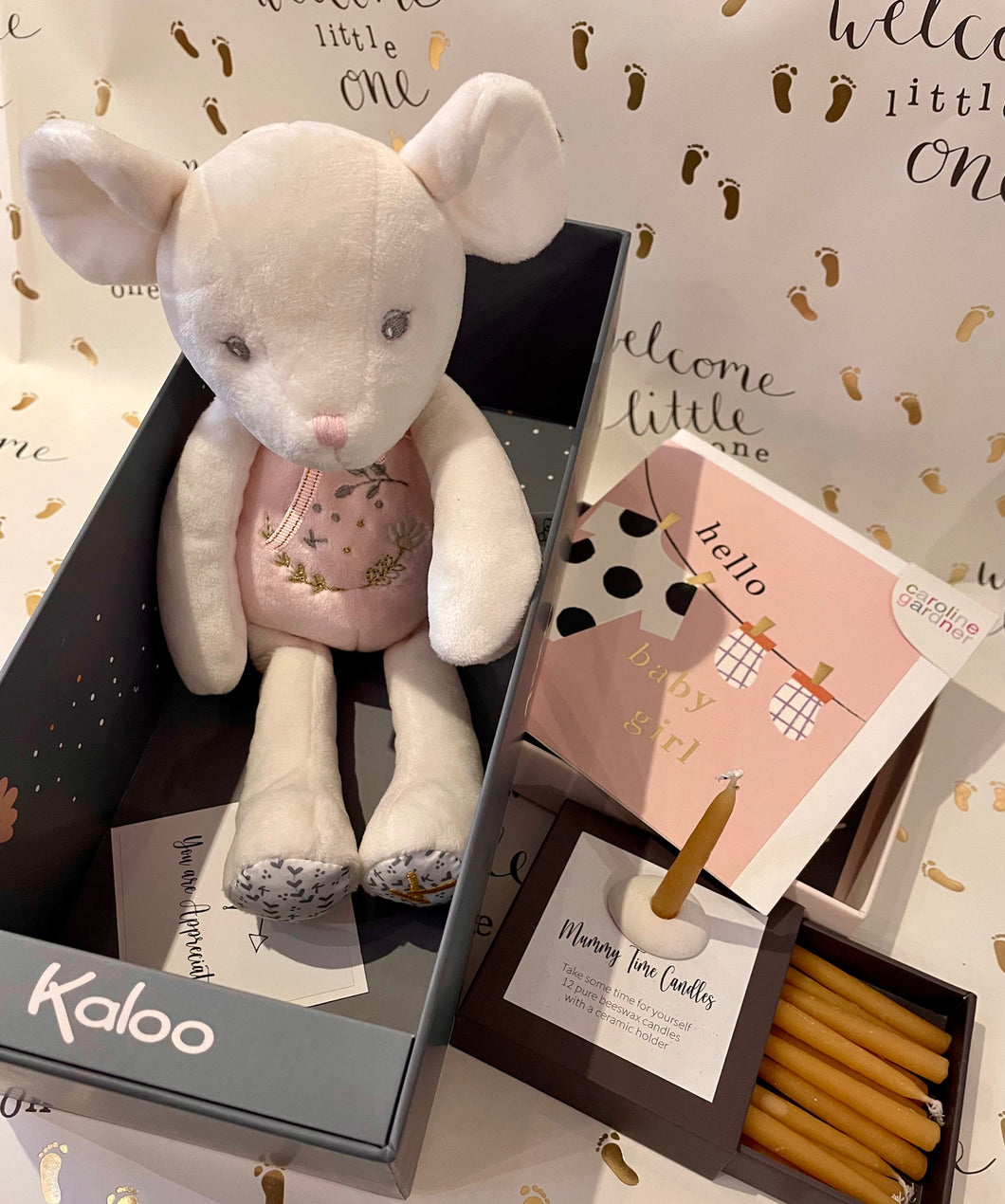 Baby Gift Package -  Pink Kaloo Mouse