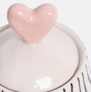 STRIPE SMALL JAR WITH HEART LID