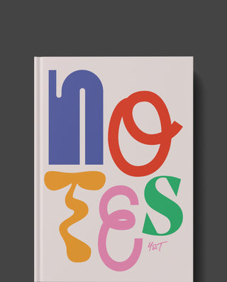 Yop & Tom Lined Hardback Notebook - Notes in Motion Rainbow