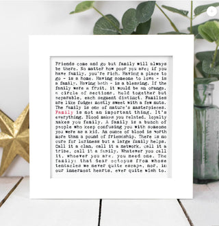 Family - Framed Print Wise Words