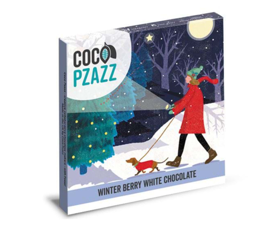 Coco Pzazz Winter Berry White Chocolate Bar