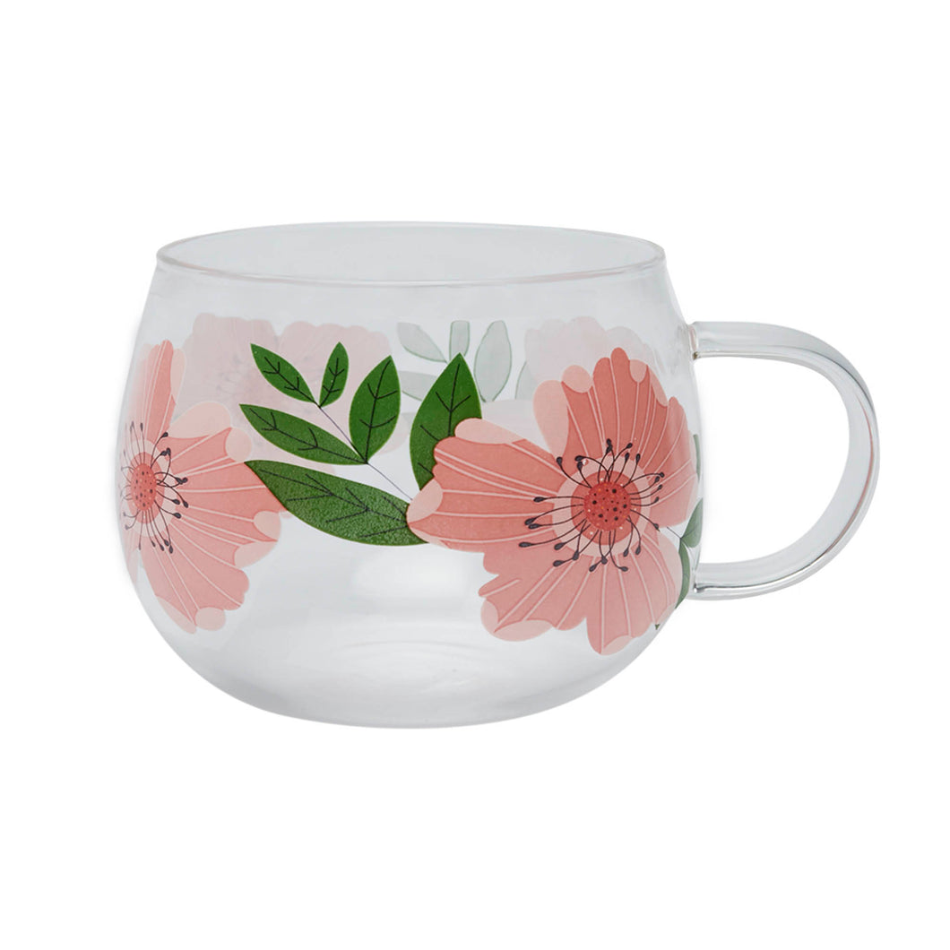 Glass Mug - Rose Pink