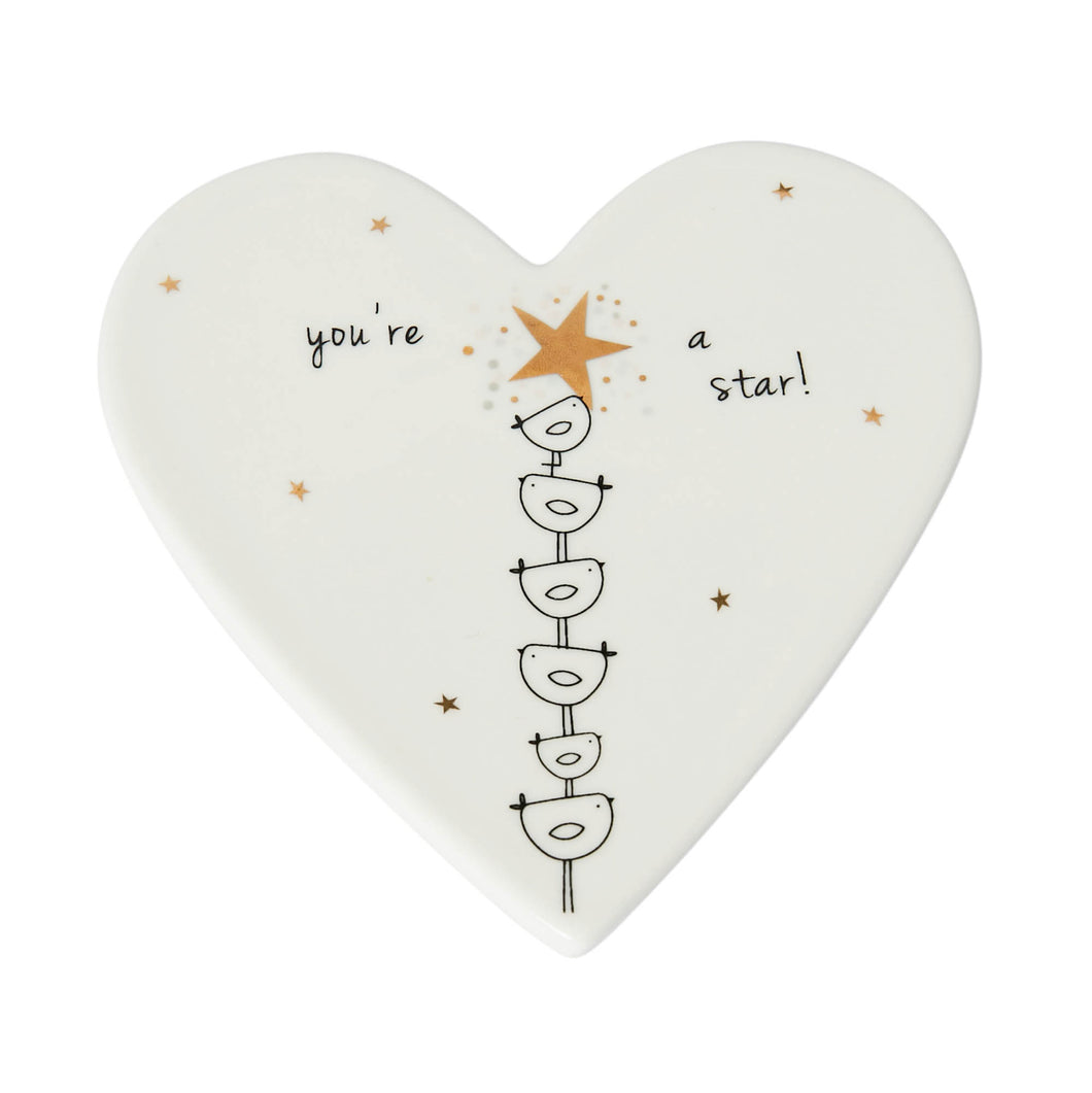 Heart Coaster-Bird-Stack-You`re A Star