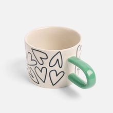 Load image into Gallery viewer, Mono Hearts Ceramic Mug
