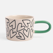 Load image into Gallery viewer, Mono Hearts Ceramic Mug
