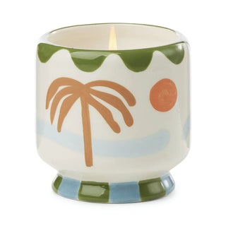 Paddywax Adopo 8 oz./226g Palm Tree Ceramic Candle - Lush Palms Boxed