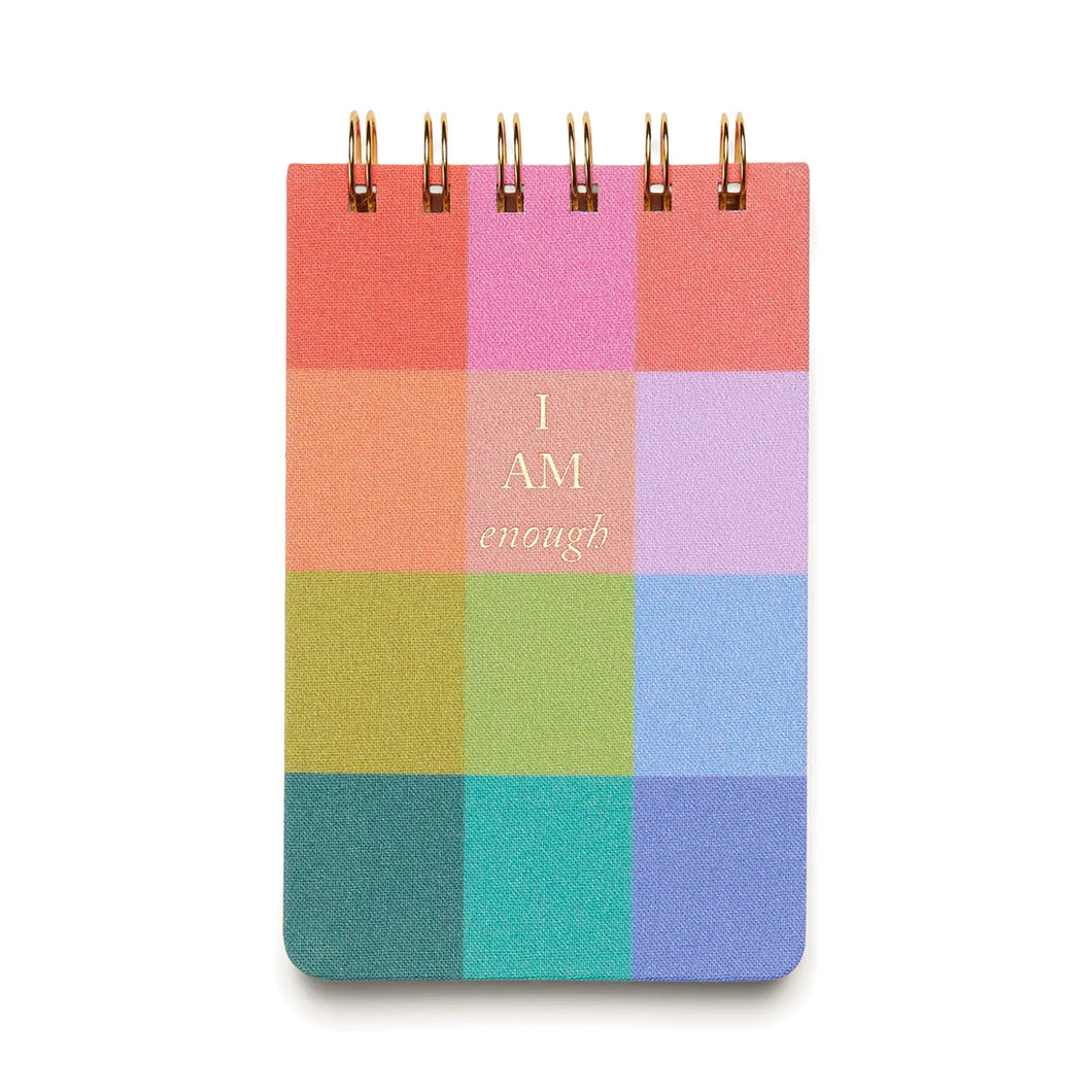 Twin Wire Notepad - Rainbow Check