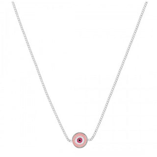 Coral & Mint Pink Evil Eye Necklace