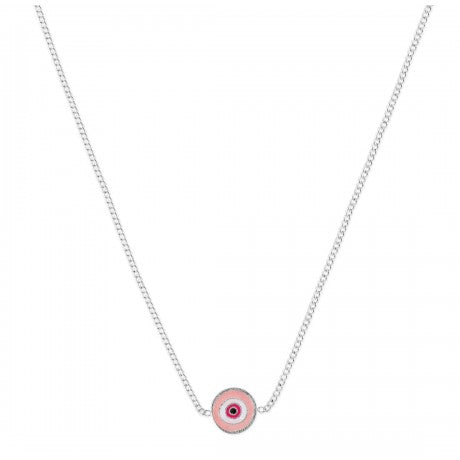 Coral & Mint Pink Evil Eye Necklace