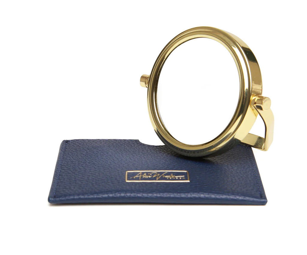 Alice Wheeler Navy Mirror & Pouch 7x Magnification