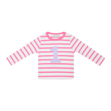 Load image into Gallery viewer, Bob &amp; Blossom Hot Pink &amp; White Breton Stripped T Shirt
