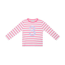 Load image into Gallery viewer, Bob &amp; Blossom Hot Pink &amp; White Breton Stripped T Shirt
